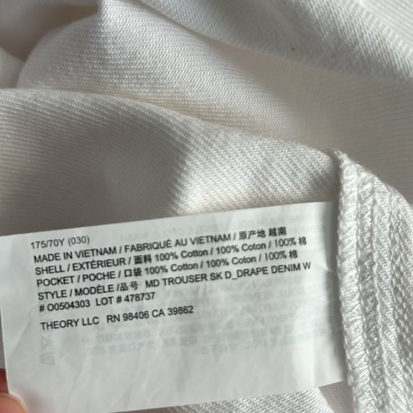 Theory Denim H-Line White Midi-Skirt Size 30 (8-10) - Picture 14 of 15